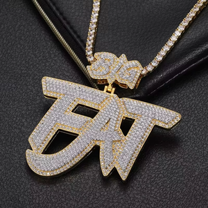 Pendentif personnalisé tendance 2026 plaqué or, style hip-hop glacé, bijoux streetwear personnalisés, cadeau - Product Image 1