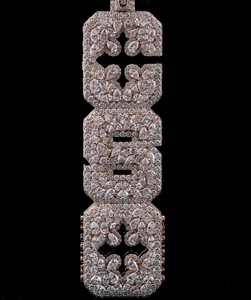 จี้ห้อยคอฮิปฮอปหรูหราสั่งทำพิเศษ เงินแท้ 925 ประดับเพชรโมอิสซาไนต์ VVS พร้อมตัวอักษรแฟชั่นแบบ Iced Out - Product Image 1