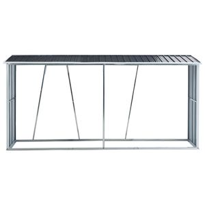 Gray Galvanized Steel Firewood Rack <b>Log</b> <b>Holder</b> Outdoor Backyard Garden Patio Porch Shed & Storage for <b>Log</b> Storage Firewood Stand - Product Image 3