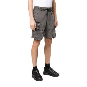Shorts en jean cargo décontractés pour hommes, style vintage, coupe ample, 6 poches, avec cordon de serrage - Product Image 1