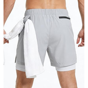High Quality <b>Men</b> 2 In 1 Gym <b>Shorts</b> <b>Compression</b> Liner Fitness Running <b>Shorts</b> Breathable Quick Dry Bulk Supplier - Product Image 4