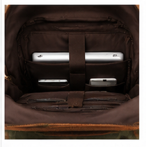 Modern Canvas Leather Laptop <b>Backpack</b> Large Capacity Eco-Friendly <b>College</b> Travel School Business <b>Backpack</b> Multi Pocket Design - Product Image 5
