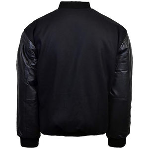 Chaqueta bomber Letterman de lana de alta calidad personalizada con mangas de cuero genuino para hombre, disponible en todos los colores, unisex, estilo universitario. - Product Image 3
