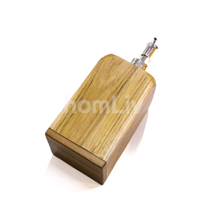 Round Teak Wood Sustainable Grain Soap Dispenser Bottle Manual Liquid Soap <b>Pump</b> Conditioner Container Desktop for Hotel Bathroom - Product Image 5