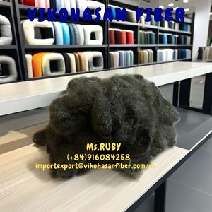 Fibre de polyester solide noire de qualité supérieure 15D, grade A, 100 % polyester et fibre de polyester recyclée GRS de Vikohasan Vietnam - Product Image 4
