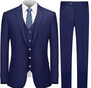 Costume de mariage 2 pièces pour homme, sur mesure, en tissu premium de haute qualité, coupe ajustée et formelle, avec pantalon et veste au design élégant - Product Image 6