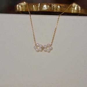 Collar de Perlas de Agua Dulce Hecho a Mano con Diseño Sencillo y Elegante, Chapado en Oro de Plata 925, Estilo de Flor Pequeña de Moda de Lujo Ligero - Product Image 3