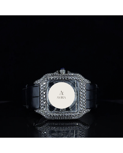 Black Iced out Wholesale Supply Leather Bling Dial Moissanite Diamond <b>Watch</b> for Retail and Resale Available at factory price - Product Image 6