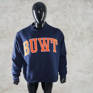 BUWT Letter Print Crew <b>Neck</b> Sweatshirt Premium <b>Mock</b> <b>Neck</b> Fleece Sweatshirt Custom Logo Cotton Pullover Men Oversized Casual - Product Image 4