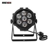SHEHDS 7×18W LED Par RGBWAUV 6-en-1 Projecteur de Scène DMX Wash Light pour DJ Mobile et Mariages
