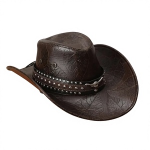 Genuine Leather Cowboy <b>Hat</b>-Customizable Unisex Casual Fashion <b>Hat</b> for Cycling Travel Beach Use All Seasons Wholesale Available - Product Image 6