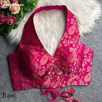 Blouse sans manches brodée de qualité supérieure, style Banarasi, avec travail Zari, prête à porter, fournisseur mondial d'Inde
