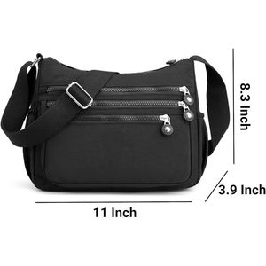 Borsa a Tracolla Impermeabile in Nylon per Donna con Cinturino Regolabile, Borsetta con Tasche, Borsa Messenger - Product Image 4