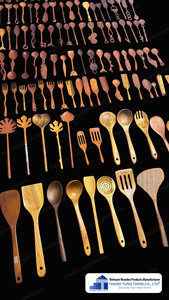 Ustensiles en bois d'acacia certifiés pour la manipulation des aliments, résistants aux hautes températures, articles de cuisine en bois naturel fabriqués au Vietnam - Product Image 6