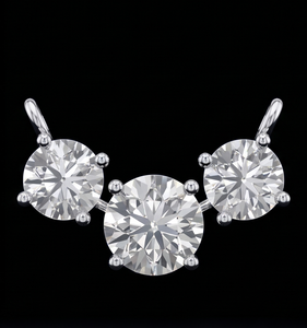 Colgante de Tres Diamantes Cultivados en Laboratorio en Oro, Colgante de Diamantes Trilogía, Joyería Minimalista, Aniversario - Product Image 1