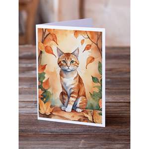 Sufalak การ์ดเปล่าขนาด5x7 A7ขนาด5x7แพ็คการ์ดอวยพรรูปใบไม้ร่วง8รูปแมวการ์ดเปล่าสำหรับใส่เฉพาะบุคคล - Product Image 2