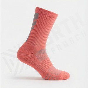 Coral Athletic <b>Crew</b> <b>Socks</b> With Geometric Pattern Breathable Polyester Spandex Running Support <b>Socks</b> For Adults Summer - Product Image 2