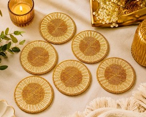 Ensemble de 6 sous-verres en verre perlé de haute qualité pour thé, café, table à manger, bar, champagne, décoration festive de Noël - Product Image 6