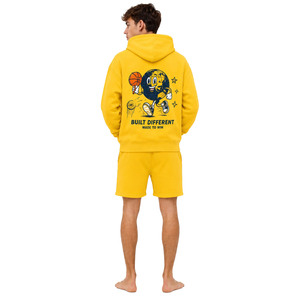 Men's Hoodie and Shorts Matching Set Custom Fashion Streetwear Cotton Sweat Suit OEM Manufacturer - Product Image 2