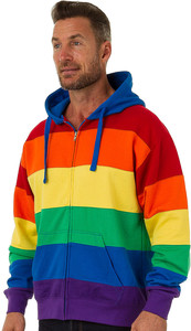 Sweat-shirt à capuche arc-en-ciel pour homme, coupe classique, en molleton, décontracté, pour le printemps, 100% coton, impression par sublimation, respirant, 460g - Product Image 3