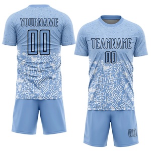 Uniforme de Fútbol Azul Claro de Último Diseño, Ropa Deportiva de Poliéster Premium, Logotipo Personalizado por Sublimación, Fabricante OEM ODM, Venta al Por Mayor - Product Image 1