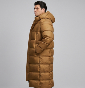 Veste longue matelassée épaisse et chaude pour homme, grande taille, style décontracté, fermeture éclair, coupe ample - Product Image 3