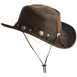 Chapeau de cowboy en cuir de qualité supérieure fabriqué au Pakistan, marque privée, pour hommes - Product Image 3
