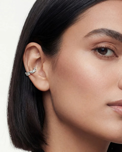 Luxury Lab Grown Diamond <b>Ear</b> <b>Cuff</b> Earring Emerald Cut 10K-18K Gold & 925/935 <b>Silver</b> Engagement Party Gift Jewelry - Product Image 4
