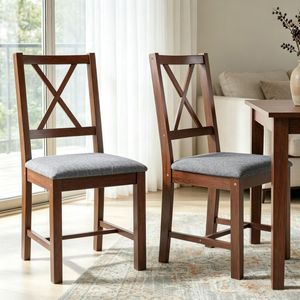 Set di 2 Sedie da Pranzo dal Design Moderno con Struttura in Legno Massello e Materiale PU per Casa e Soggiorno - Product Image 6