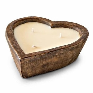 Portavelas de Madera en Forma de Corazón Hecho a Mano, Ecológico, con Cera de Soja Aromática, para Decoración del Hogar en San Valentín y Navidad - Product Image 1