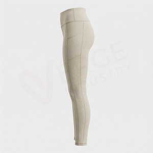 High Waist Full Length Yoga <b>Leggings</b> <b>With</b> <b>Pockets</b> Spandex Nylon Four-Way Stretch Seamless Solid Color Pants - Product Image 3