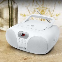 Radio Boombox Klasik ODM dengan Suara Berkualitas, Radio FM Analog Portabel, Speaker Terintegrasi, 20 Lagu Terprogram, Pemutar CD-R/RW Top Loading, Dukungan AUX, LED