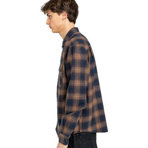 Camisas de Franela a Cuadros Oscuros de Alta Calidad para Otoño, Camisas de Manga Larga a la Moda con Estampado de Cuadros Rojos de Poliéster y Elastano para Hombre - Product Image 6
