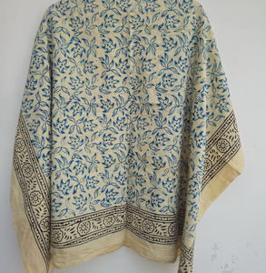 Indian Floral Block Print <b>Sarong</b> Cotton Beach Pareo Wrap Scarves Summer Bohemian Cover Artisan 100% Soft Cotton - Product Image 3
