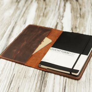 Personalized A5 Notebook Cover Portfolio Handmade Distressed Genuine <b>Leather</b> <b>Diary</b> Cover LP5-0036 - Product Image 2