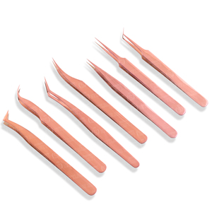 Pince à épiler professionnelle en acier inoxydable pour extensions de cils, couleur or rose, antistatique, précision, durable, qualité supérieure - Product Image 3