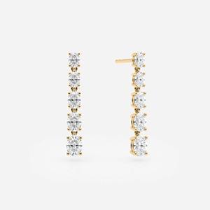 Pendientes Colgantes de Oro de 14K con Diamantes de Laboratorio_ Pendientes de Novia - Product Image 3