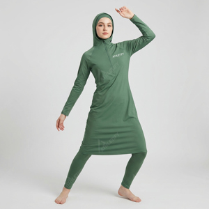 Traje de Baño Musulmán para Mujer, Burkini + Leggings Largos, Talla Grande, Transpirable, Secado Rápido, UPF50+, Ecológico, para Playa y Deportes Acuáticos - Product Image 1