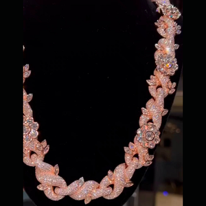 Collier chaîne cubaine de luxe en argent 925 avec moissanite et serti griffe, style hip-hop, bijoux unisexe - Product Image 3