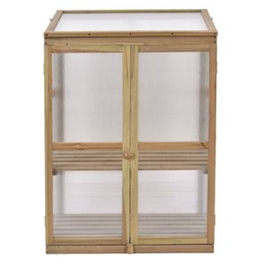 Serre de jardin en bois portable de 30 x 22 x 43 pouces, couleur verte - Product Image 5