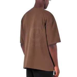 เสื้อยืดทรงหลวมไหล่ตก คุณภาพดีที่สุด ผ้าฝ้าย 100% ระบายอากาศได้ดี สวมใส่สบายๆ สำหรับผู้ชาย เหมาะสำหรับฤดูร้อน - Product Image 4