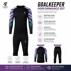Ensemble d'uniformes de gardien de but de football personnalisés professionnels avec protection rembourrée, maillot et pantalon d'entraînement de gardien de but, vêtements de sport - Product Image 5