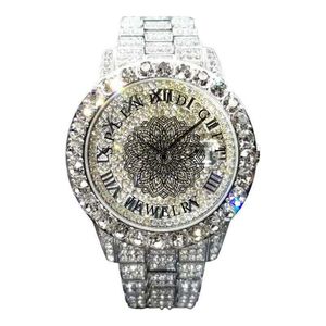 Montre de luxe pour homme avec diamants, boîtier en argent moissanite 28 mm, mouvement à quartz analogique ETA, résistance à l'eau 10 m, verre saphir, mariage - Product Image 6