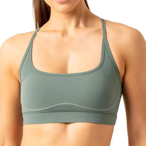 Soutien-gorge de sport personnalisé avec broderie et imprimé, dernier design, en tissu polyester pour femme - Product Image 5