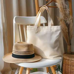 Bolsas de Tela de Algodón Orgánico con Logotipo Personalizado, Bolsas de Compra Grandes de Lona en Blanco Reciclables y Ecológicas, Regalos Promocionales - Product Image 4