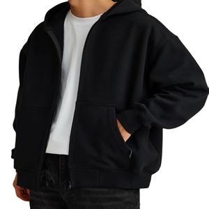 Wholesale Casual Long Sleeve Zipper Hoodies <b>Fleece</b> Cotton Polyester Custom logo Blank <b>Men</b> Zipper Hoodies Trending Hoodies <b>Mens</b> - Product Image 4