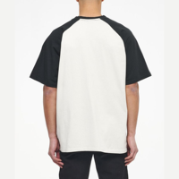 T-shirt Raglan Unisexe Oversize Personnalisé de Haute Qualité 100 % Coton avec Coutures Contrastées Coupe Boxy Vierge