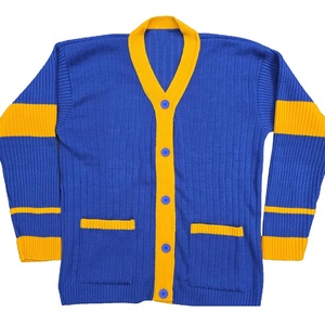 Cárdigan de Punto Acrílico Sigma Gamma Rho de Alta Calidad OEM, Cuello en V, Personalizable, Estilo Vintage, para Hombre, Invierno - Product Image 1