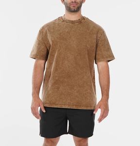 Camisetas de manga larga de algodón 230 gramos 100% de peso pesado Vintage lavadas con ácido personalizadas con logotipo de etiqueta privada de talla grande Jersey - Product Image 1