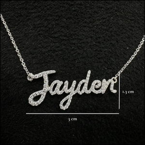 Personalized Diamond Name <b>Necklace</b> 14K <b>Solid</b> Gold, Lab Grown Diamond Name <b>Necklace</b> My Name <b>Necklace</b>. Customized Jewellery - Product Image 4